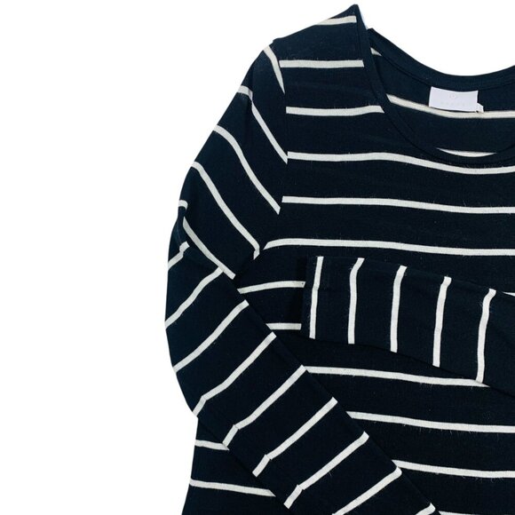 KAFFE black and White Stripe Nautical Knit v-neckline Sweater Sz large - Picture 8 of 13